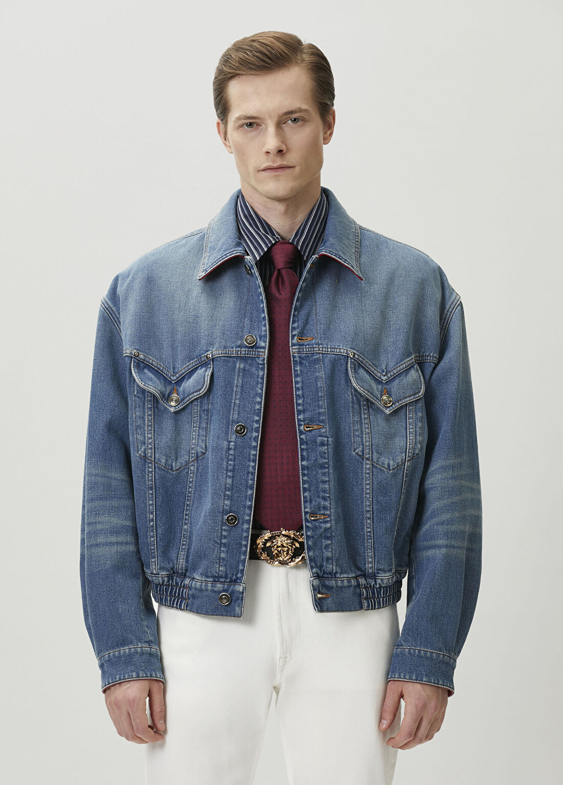 Versace Mavi Denim Ceket