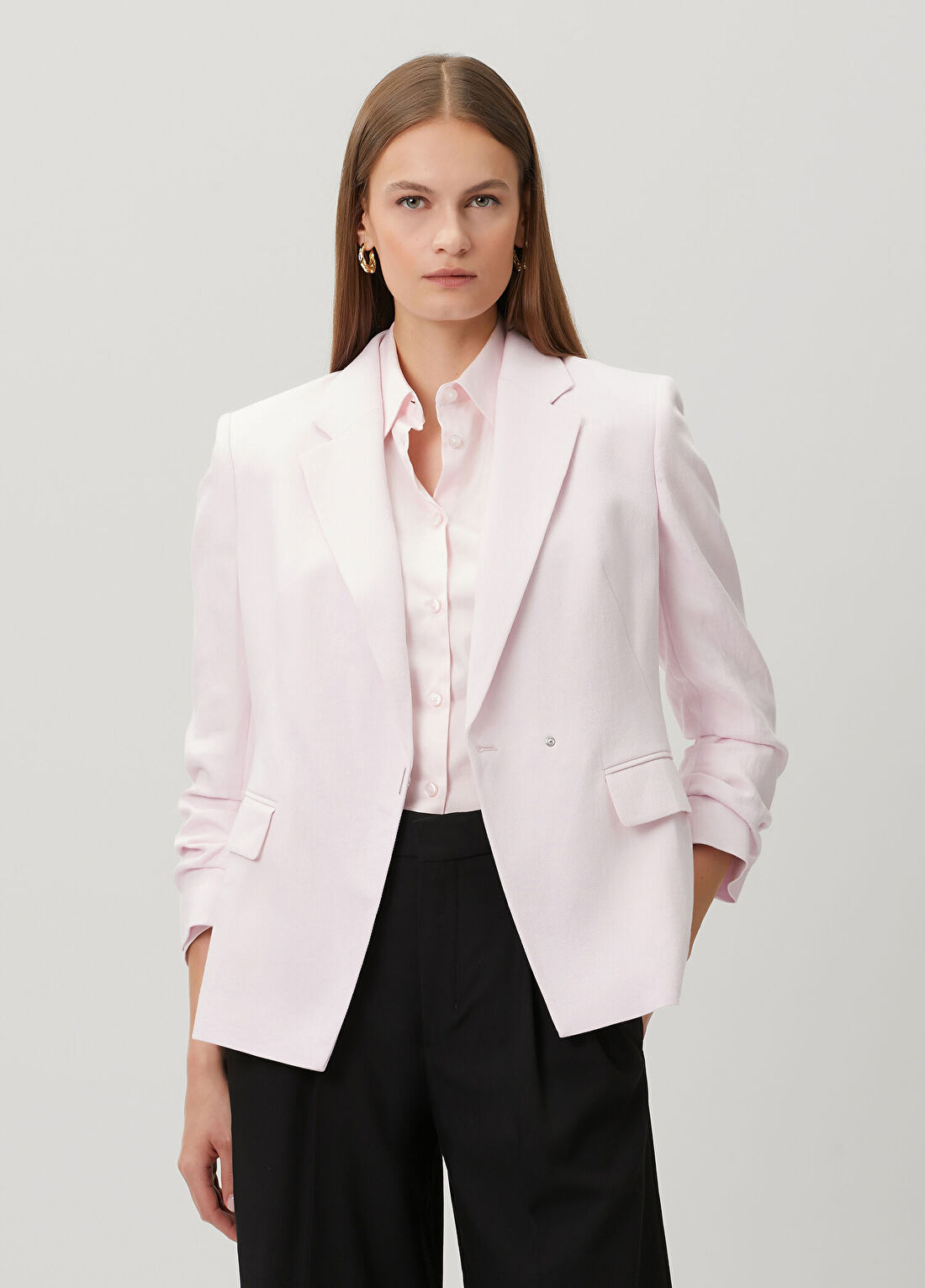 Boss Pembe Keten Ceket