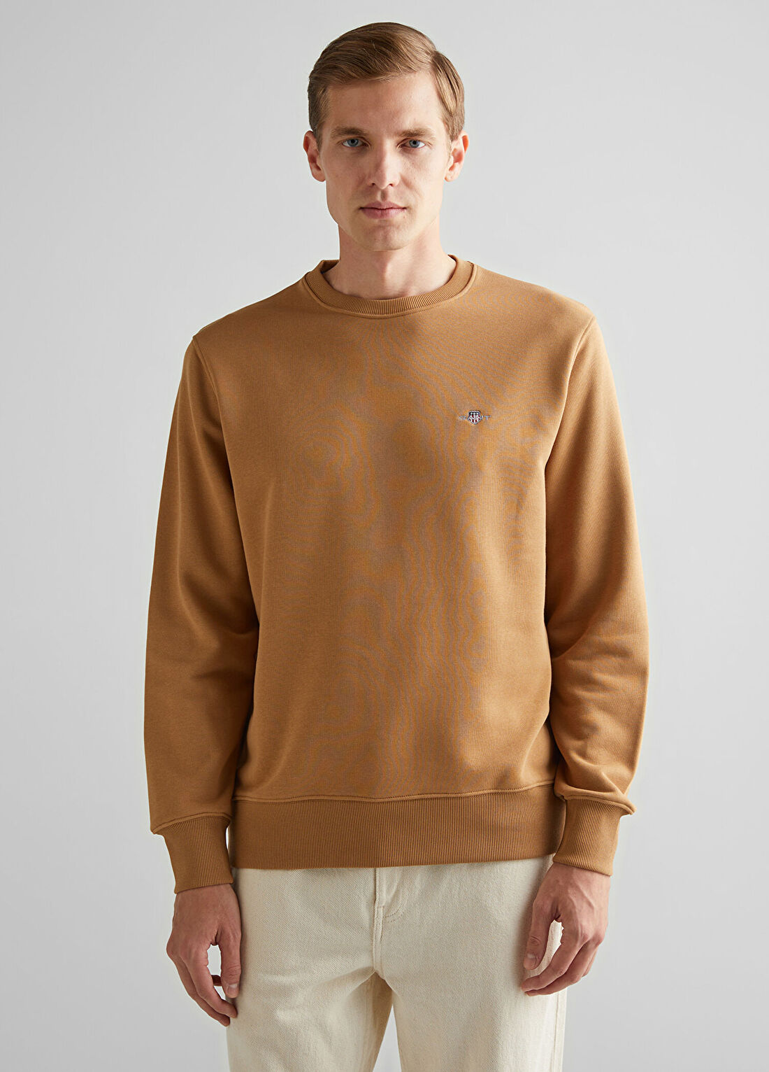 Gant Kahverengi Bisiklet Yaka Regular Fit Erkek Sweatshirt