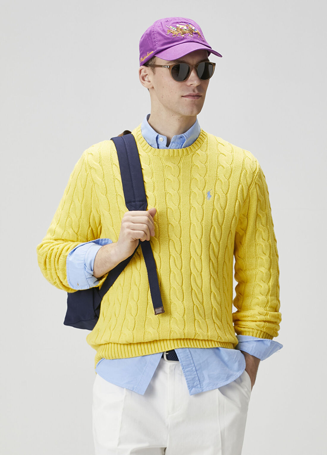 Polo Ralph Lauren Sarı Saç Örgü Kazak