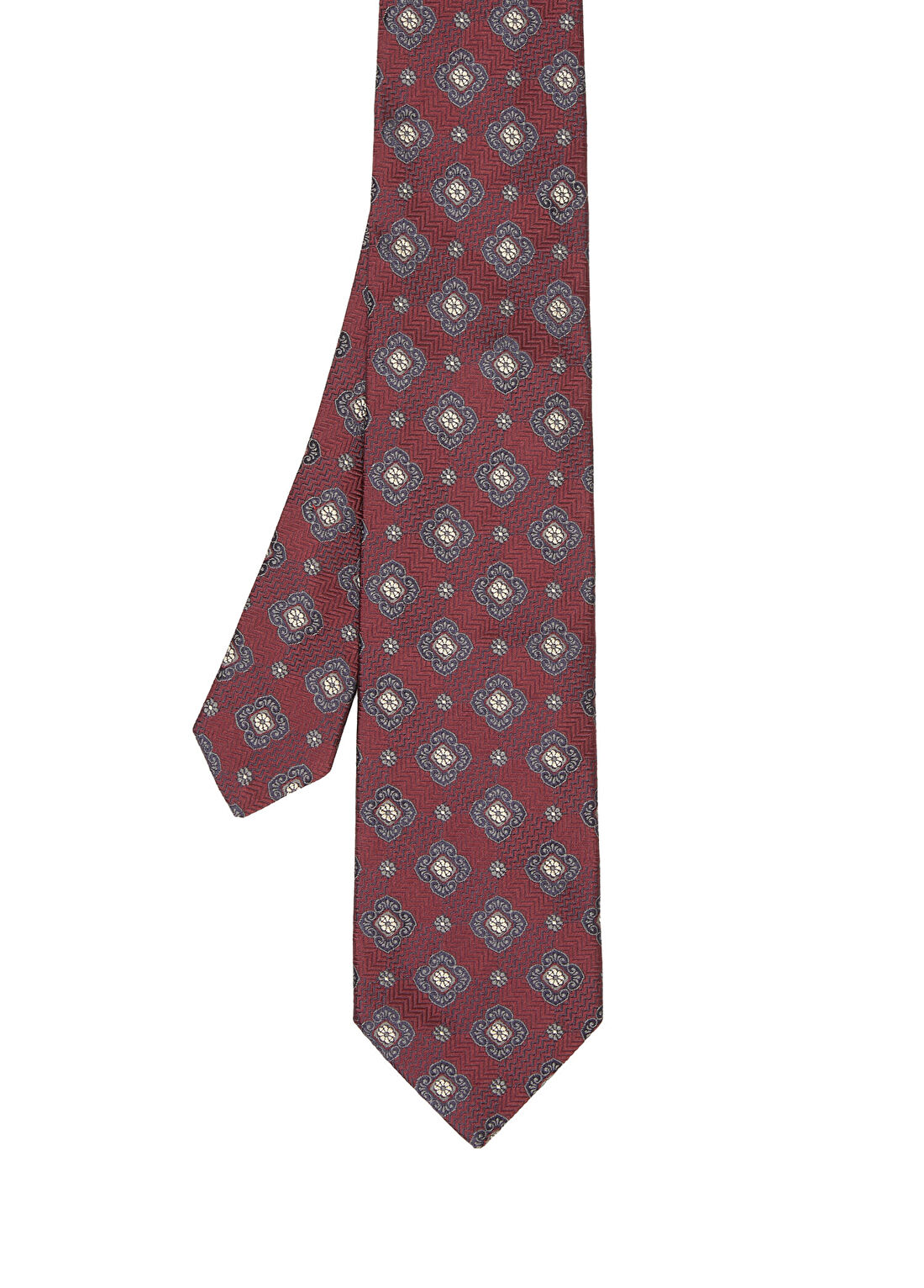 Beymen Collection Bordo Desenli İpek Kravat