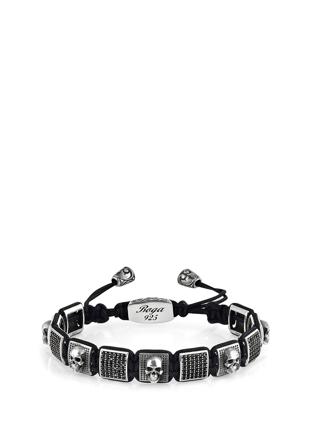 Boga Skull Zircon Erkek Gümüş Bileklik