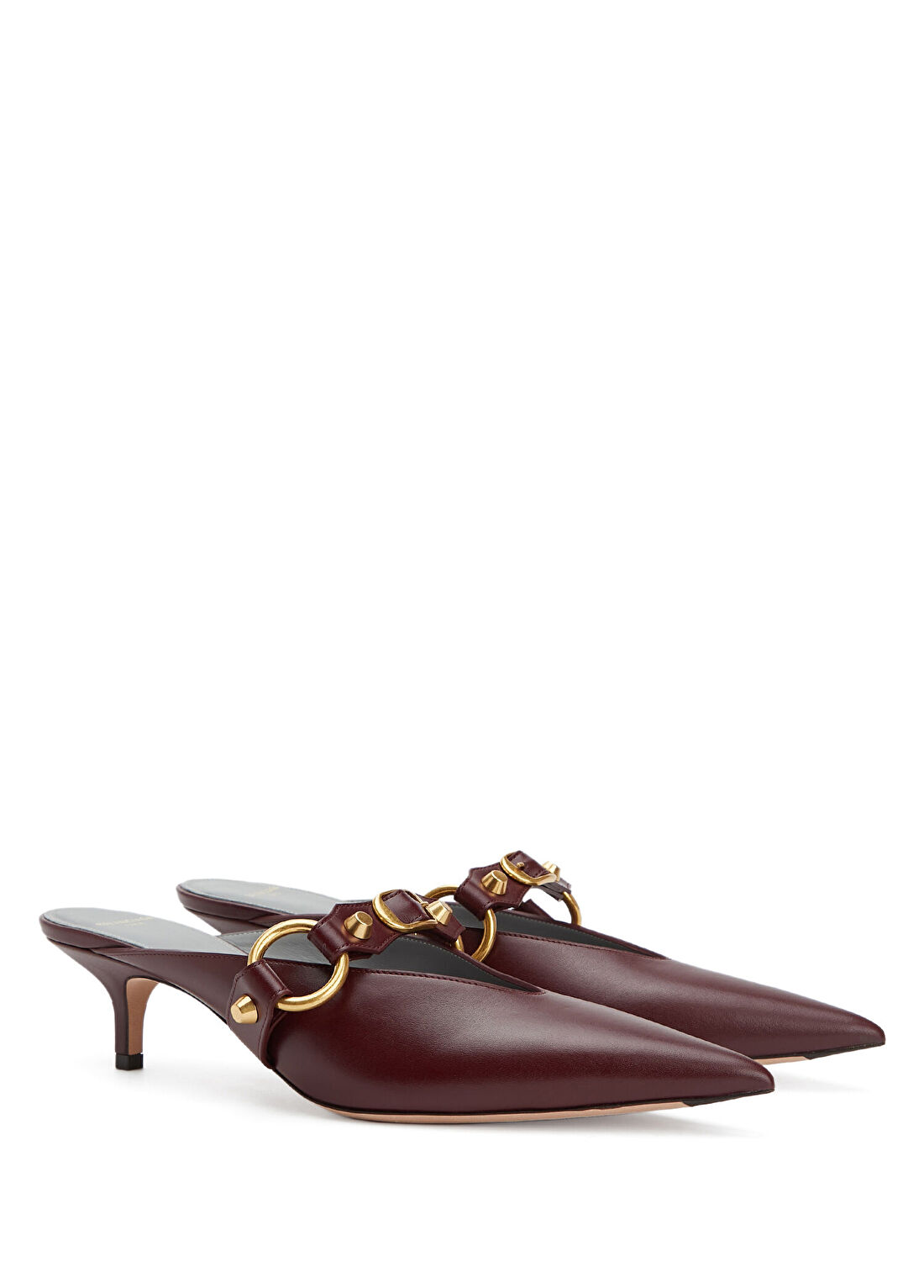 Balenciaga Bordo Kadın Deri Terlik görsel 2