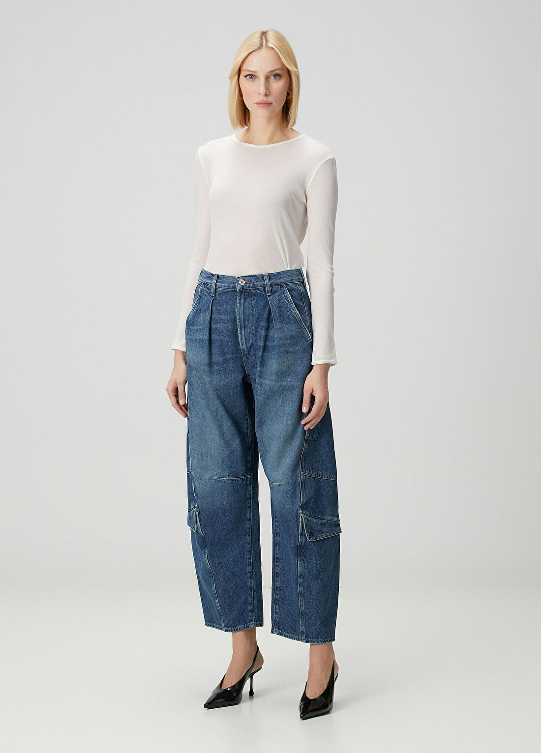 Citizens Of Humanity Flight Baggy Wide Leg Mavi Jean Pantolon