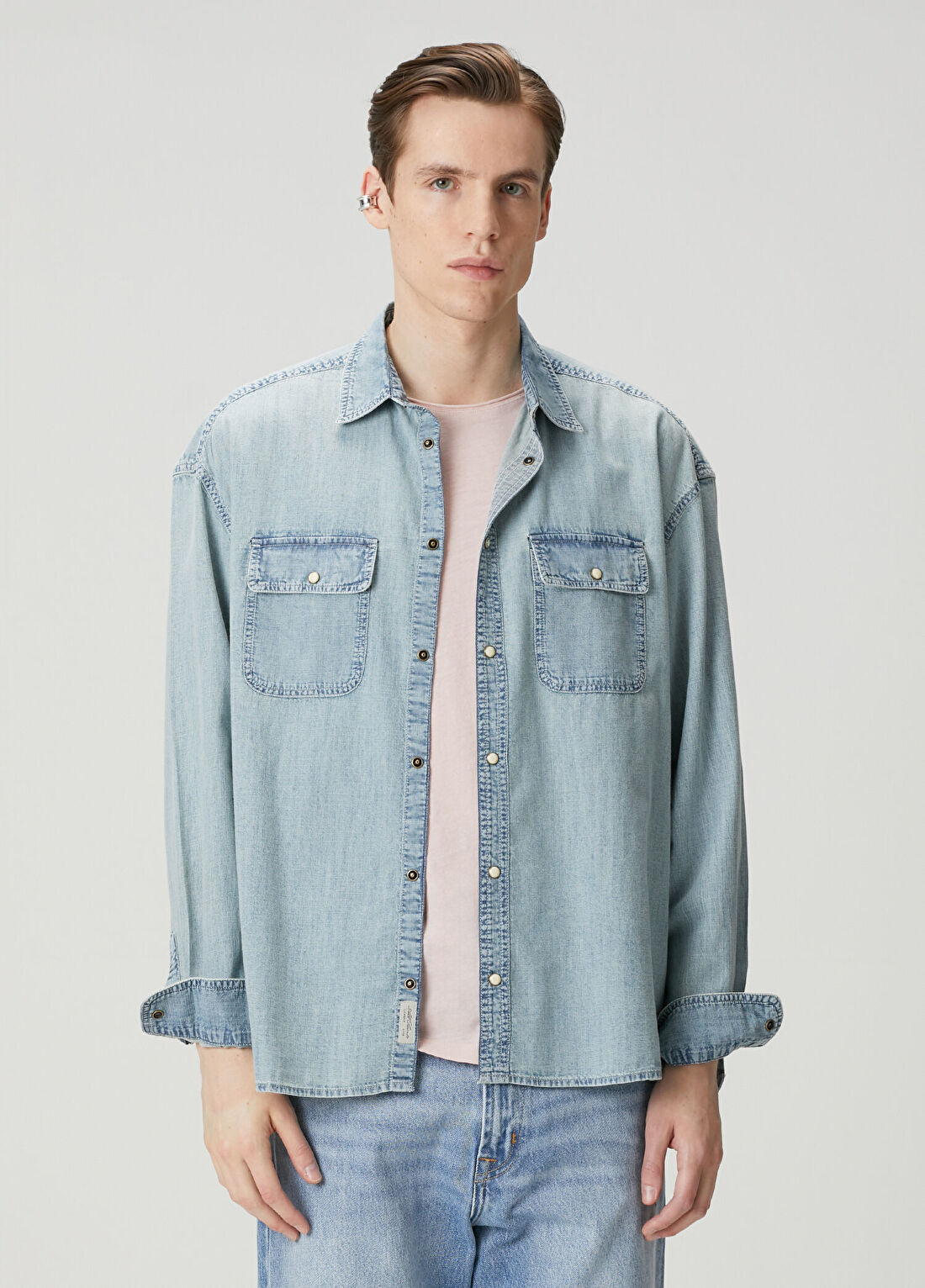 AllSaints Gribbs Mavi Denim Gömlek