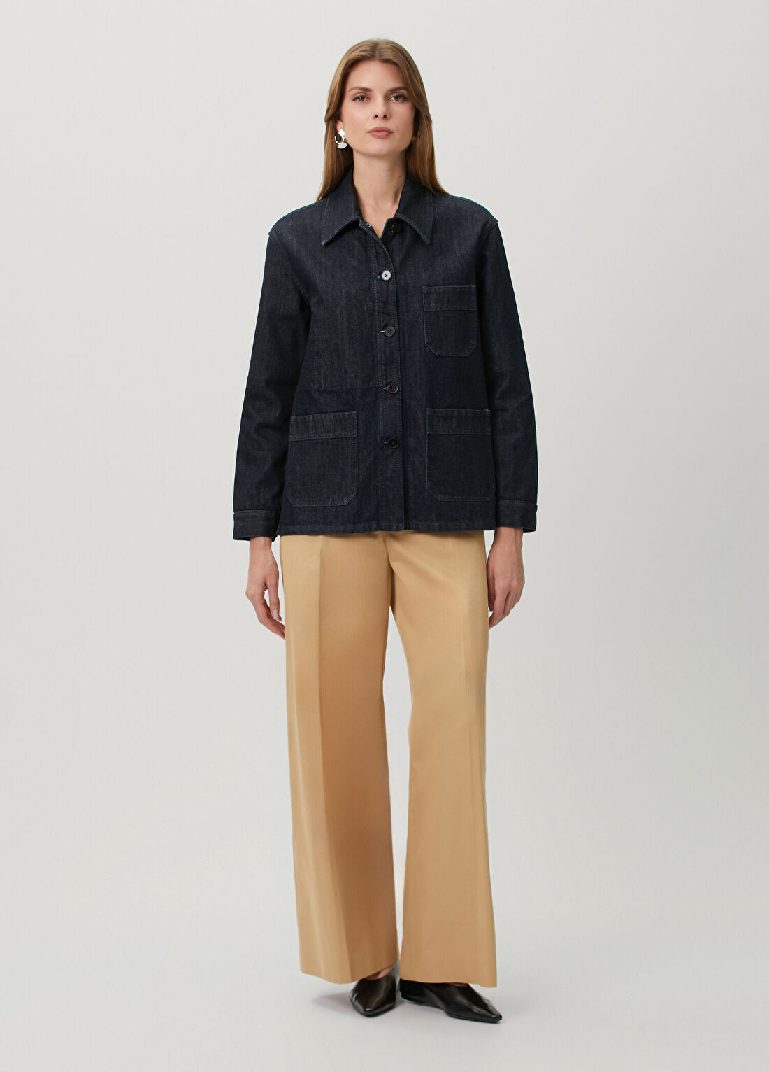 Jil Sander Lacivert Denim Ceket görsel 2