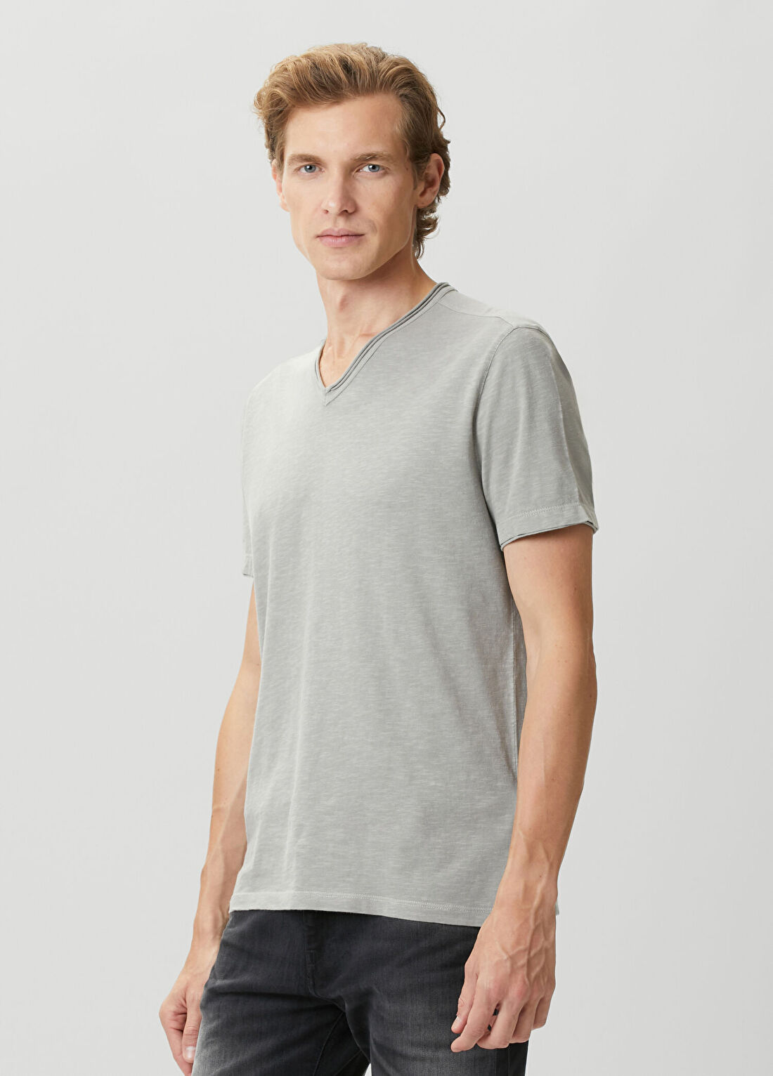 John Varvatos Miles Açık Gri T-shirt görsel 3