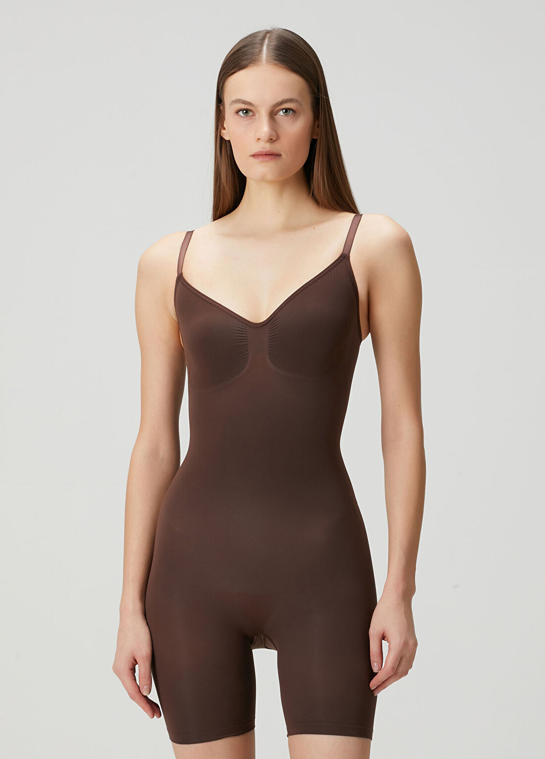 Skims Mid Thigh Koyu Kahverengi Bodysuit