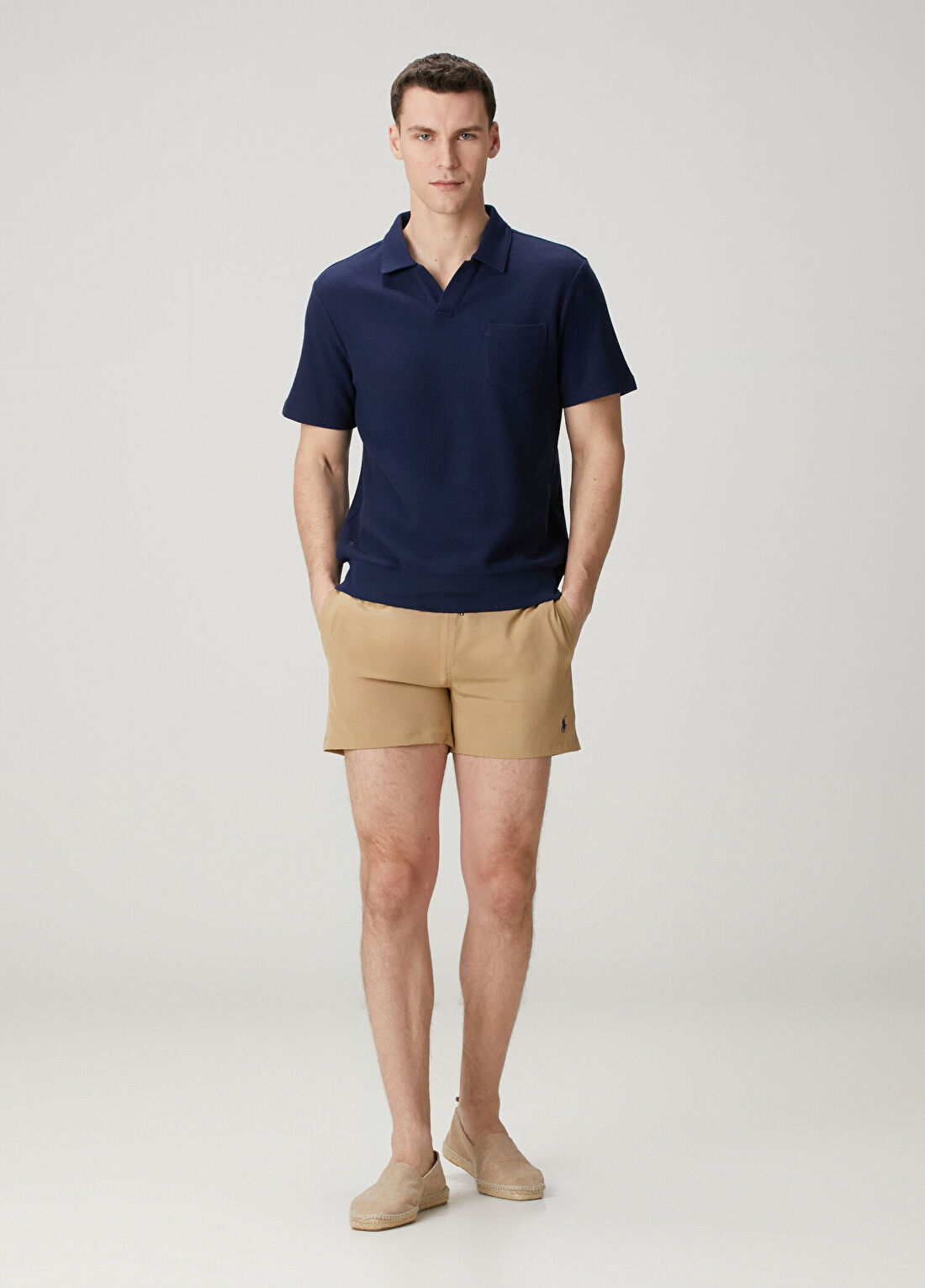Polo Ralph Lauren Bej Beli Kordonlu Mayo