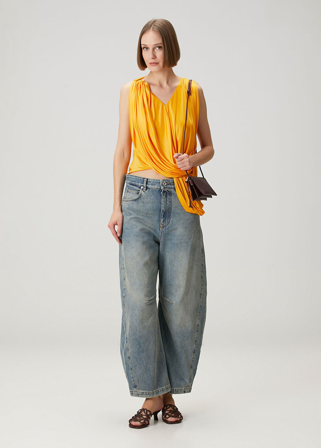 Loewe Koyu Sarı Drapeli Bluz görsel 2