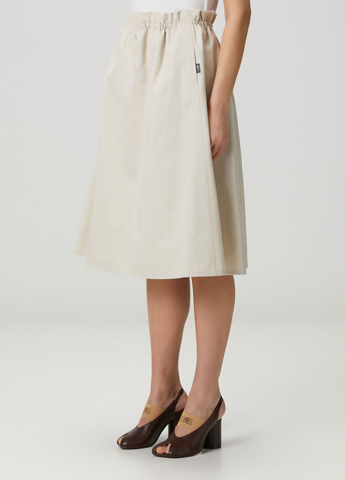 MM6 Maison Margiela Bej Midi Etek görsel 2