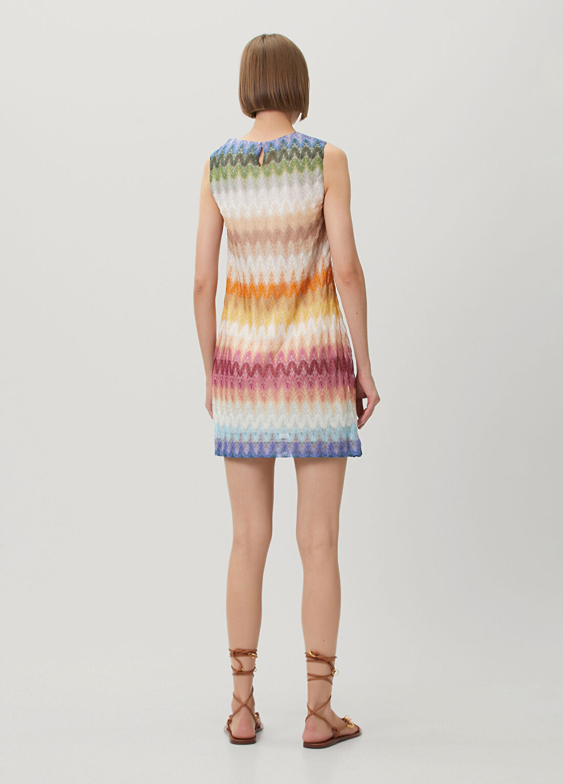 Missoni Çok Renkli Mini Elbise görsel 4
