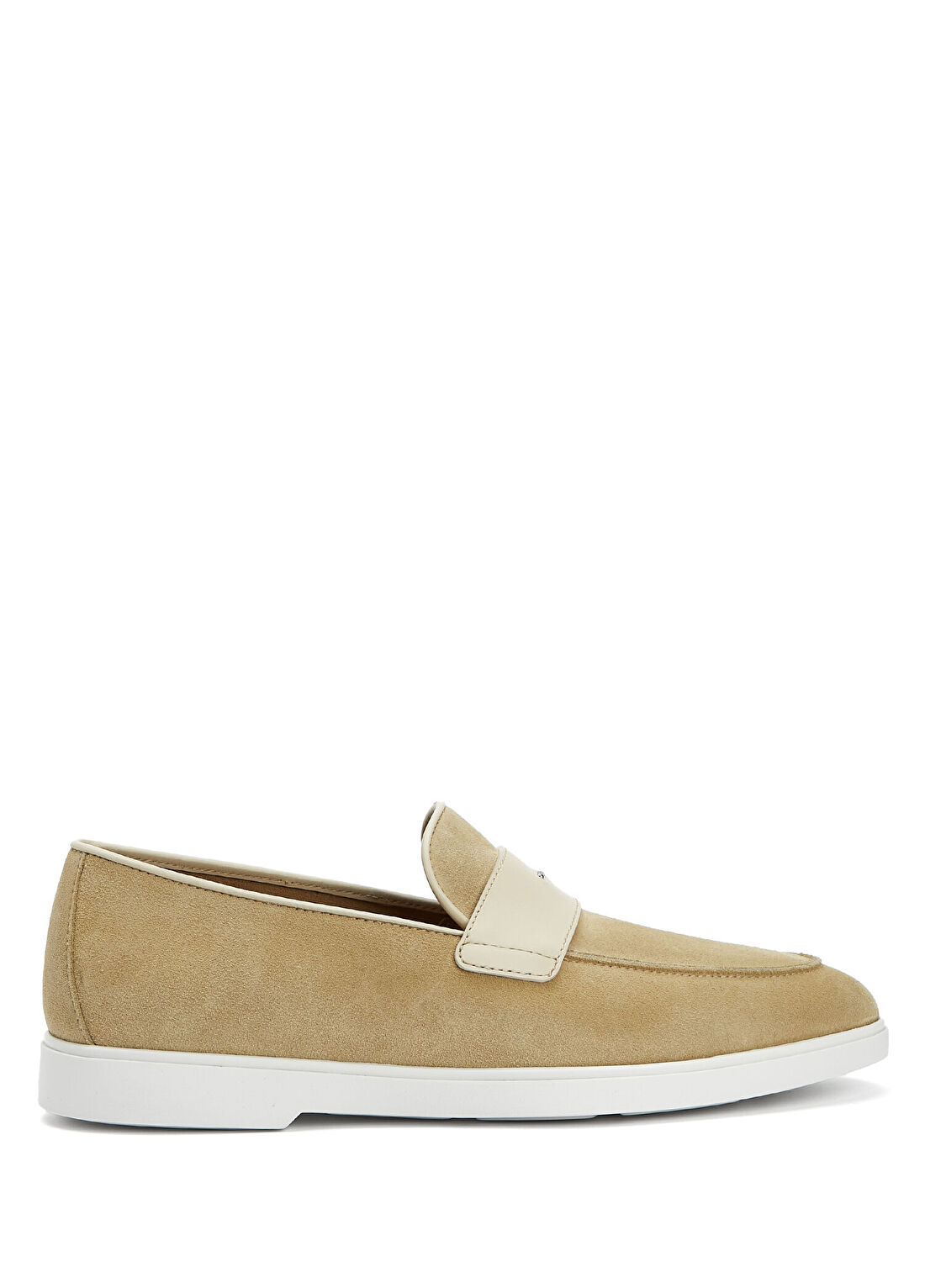 Giuseppe Zanotti Bej Bantlı Erkek Süet Loafer