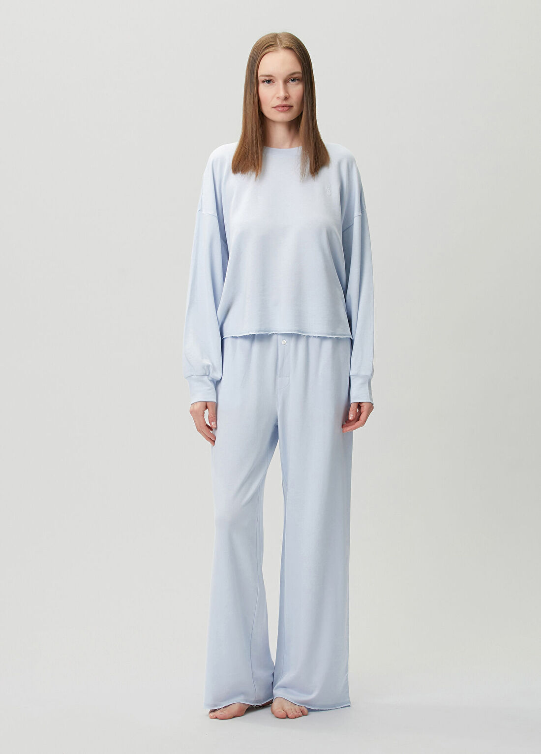 Polo Ralph Lauren-Lingerie Açık Mavi Pijama Takımı