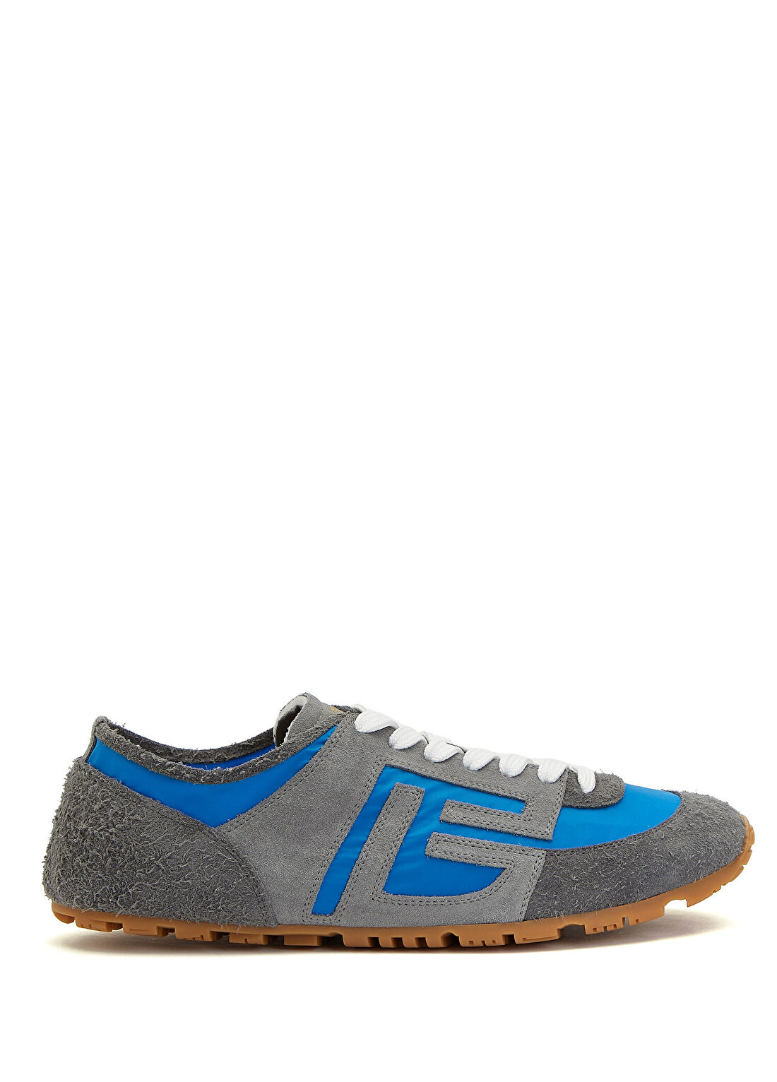 Balmain Racer Gri Mavi Erkek Süet Sneaker