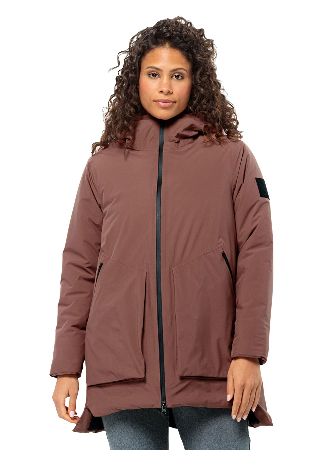 Jack Wolfskin Luisenplatz Kahverengi Kapüşonlu Kadın Outdoor Mont