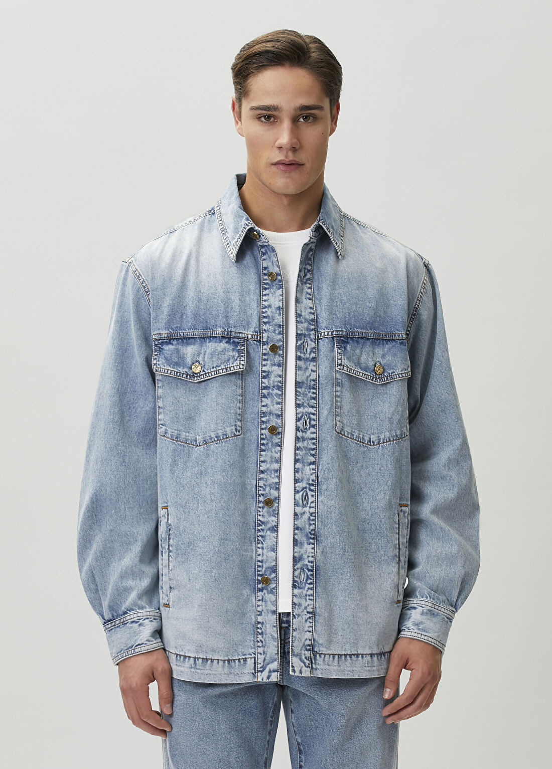 Balmain Mavi Denim Gömlek