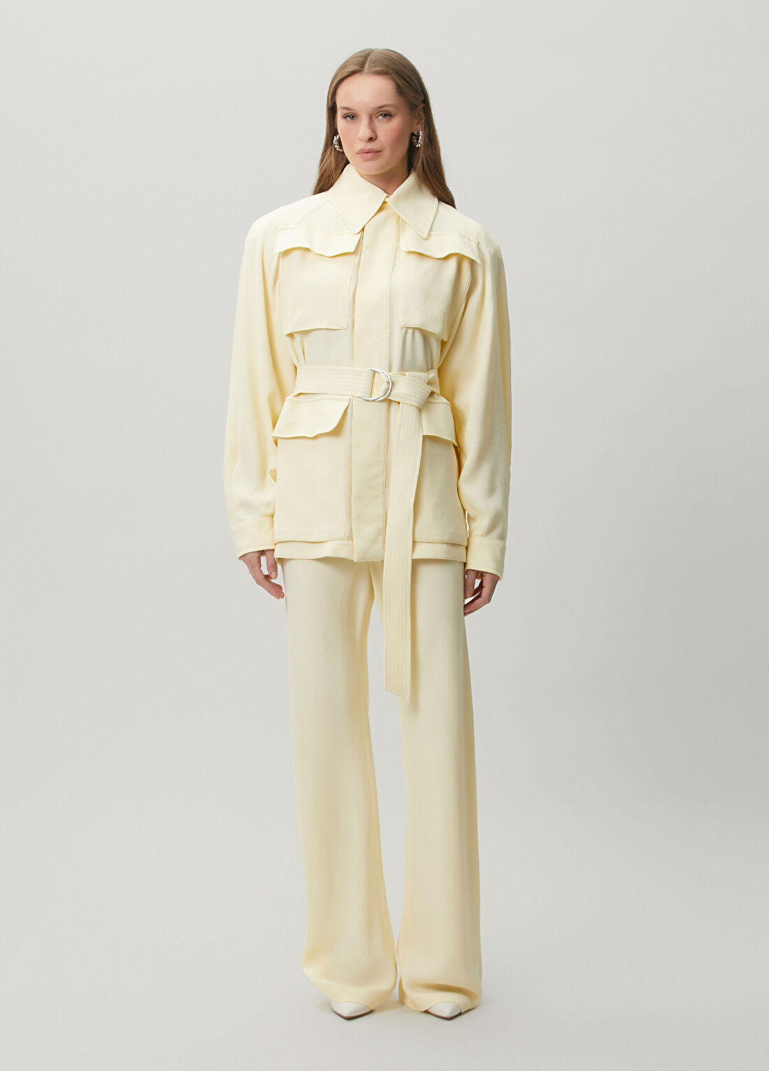 Wardrobe Nyc Açık Sarı Krep Ceket görsel 2