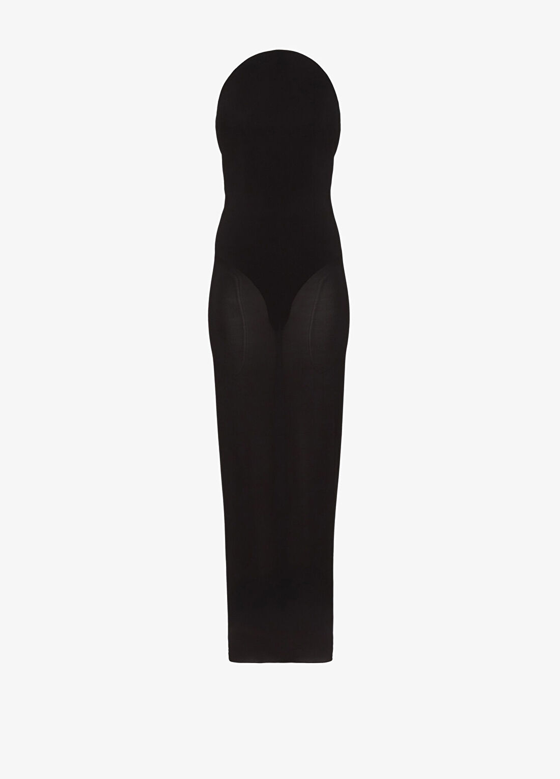 Alaïa Curved Siyah Maksi Abiye Elbise