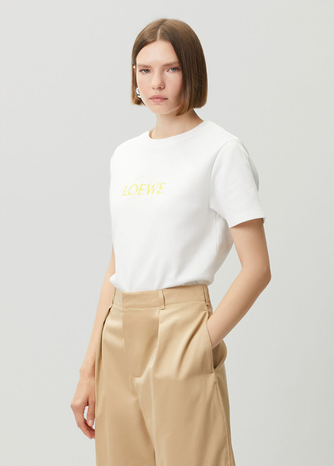 Loewe Regular Fit Beyaz Logolu T-shirt görsel 3