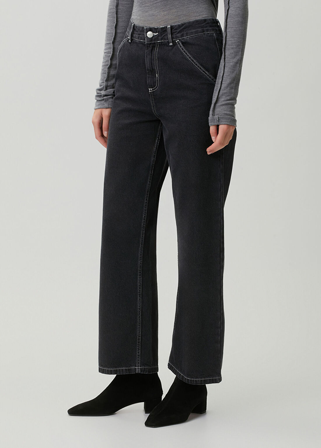 Carhartt WIP Simple Siyah Jean Pantolon görsel 2