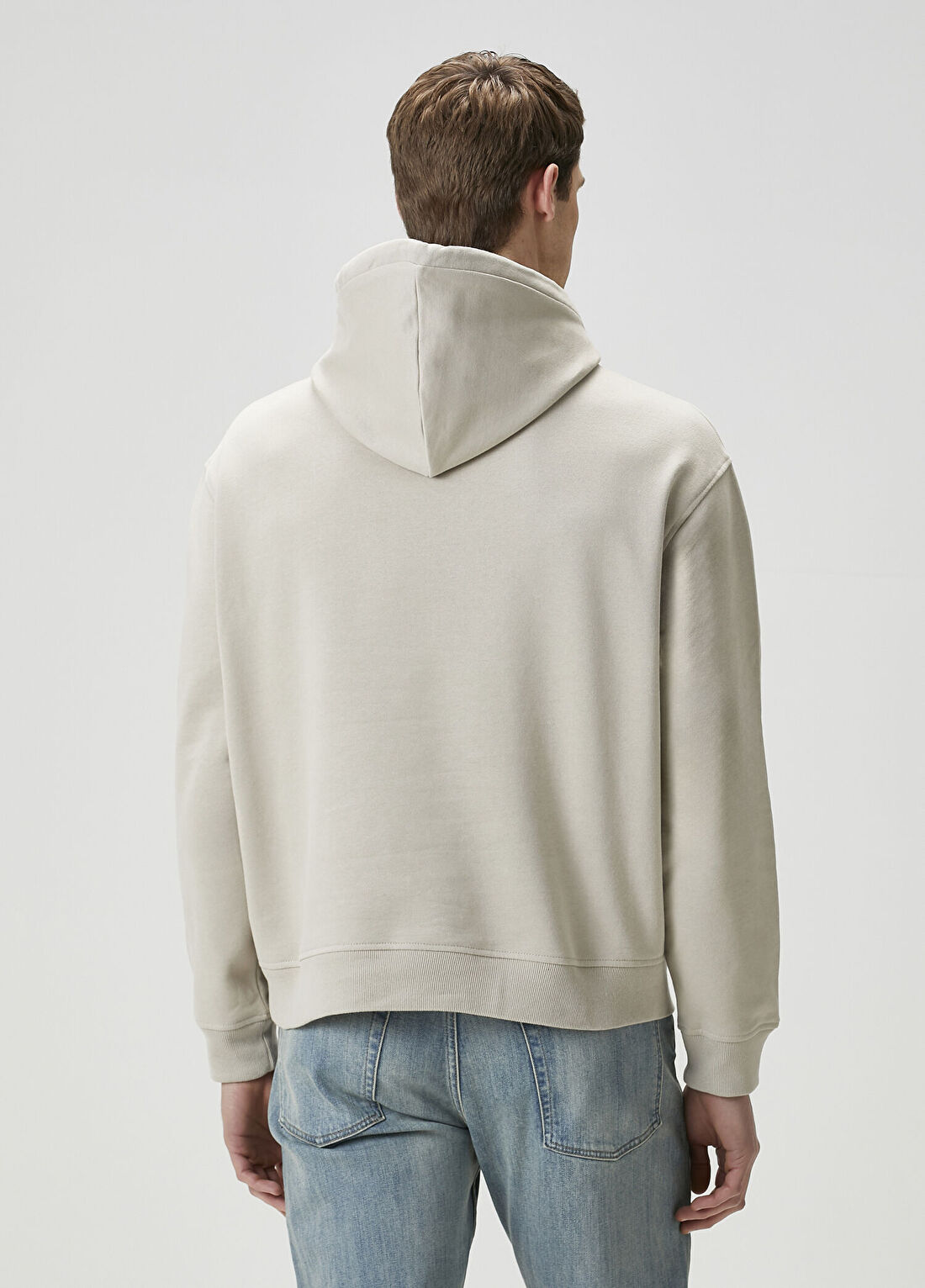 AllSaints Asher Krem Kapüşonlu Sweatshirt görsel 4