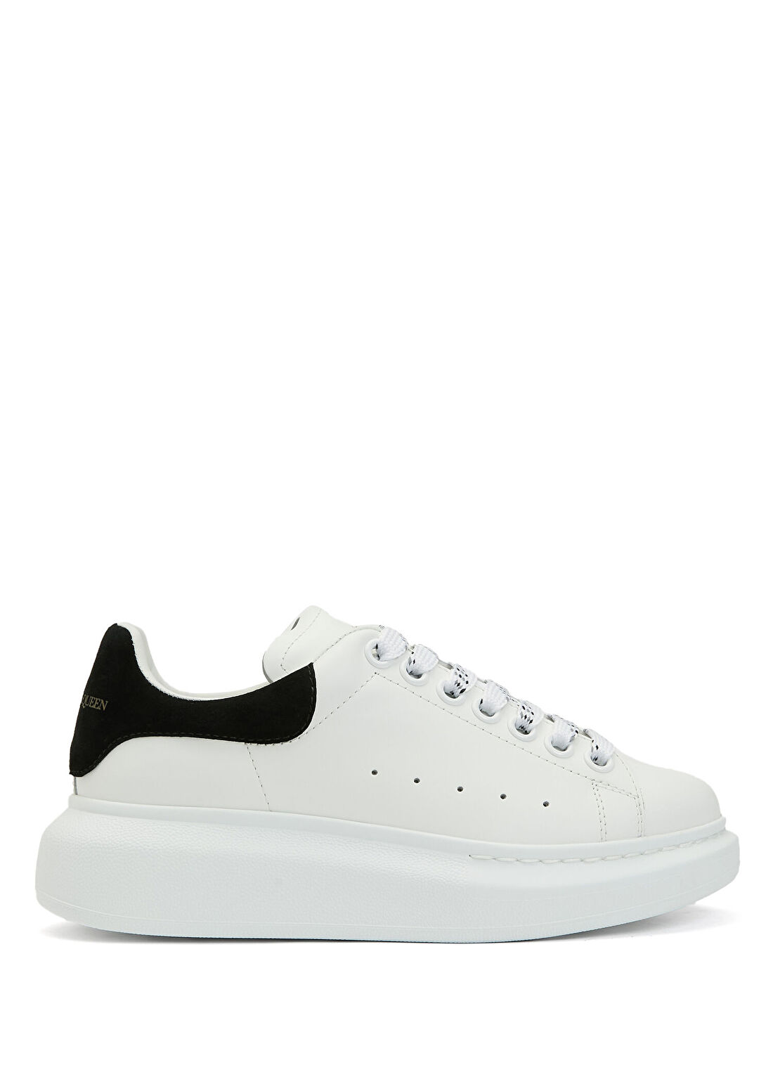 McQueen Oversized Siyah Beyaz Kadın Deri Sneaker