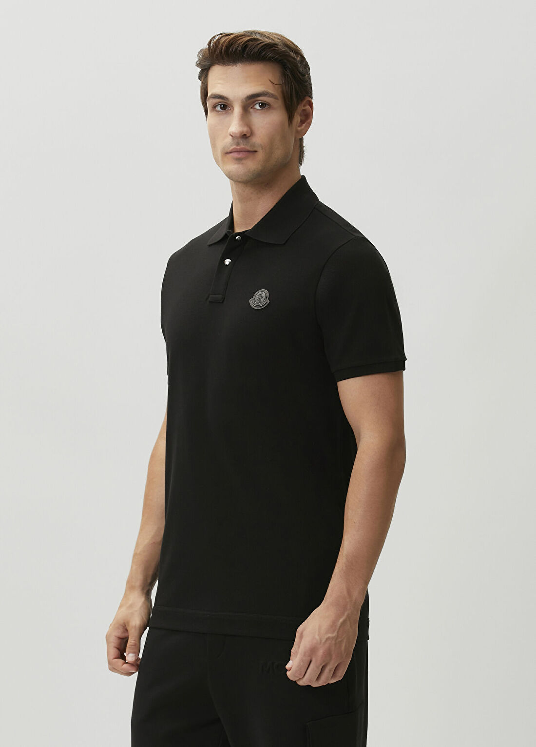 Moncler Siyah Polo Yaka T-shirt görsel 3