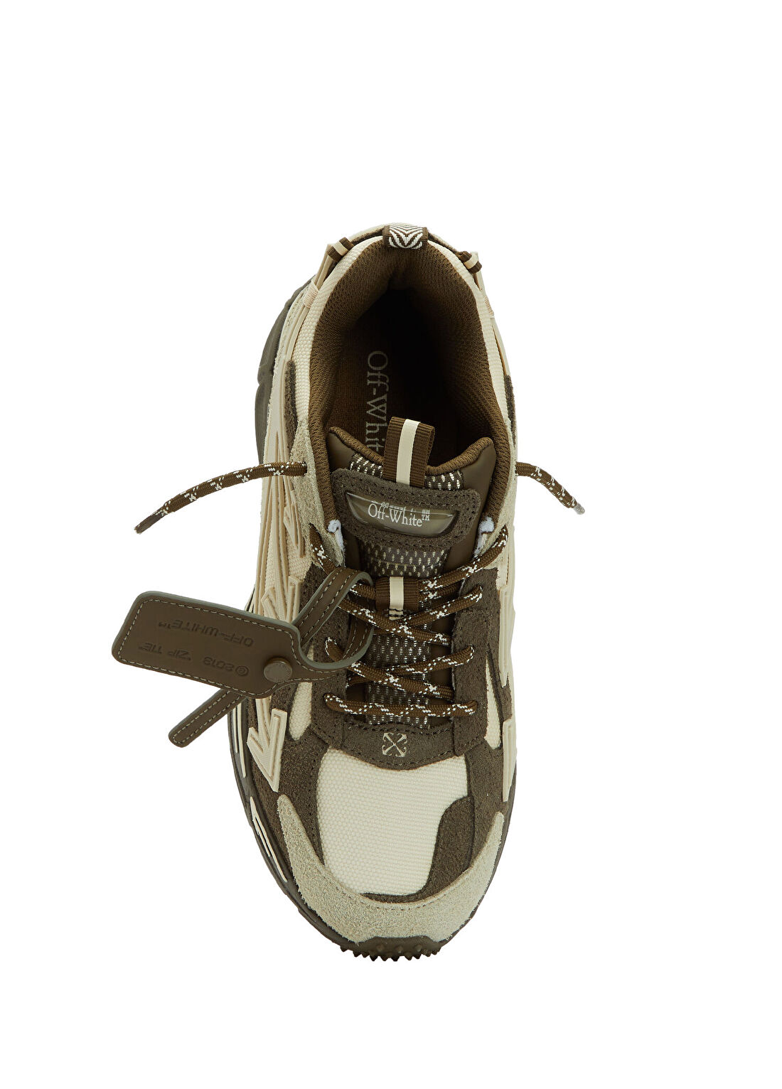 Off-White Be Right Back Haki Erkek Deri Sneaker görsel 4