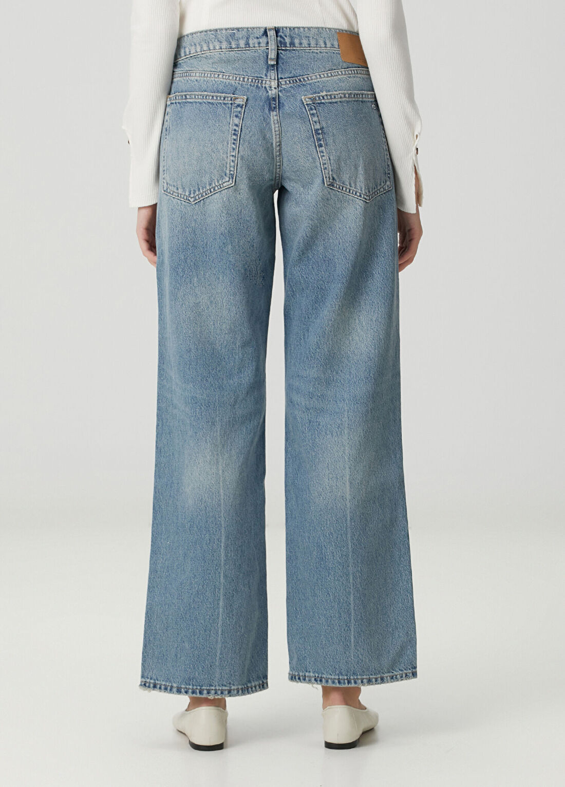 Rag&Bone Saige Relaxed Straight Mavi Jean Pantolon görsel 4