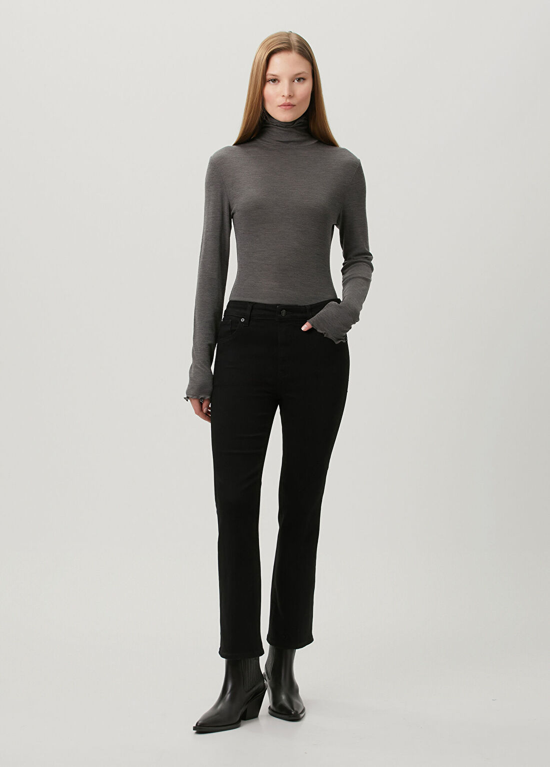 Frame Denim The Reboot Crop Siyah Jean Pantolon