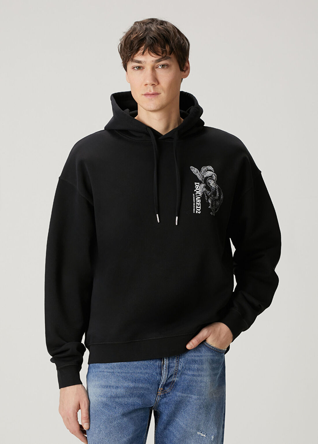Dsquared2 Siyah Kapüşonlu Sweatshirt
