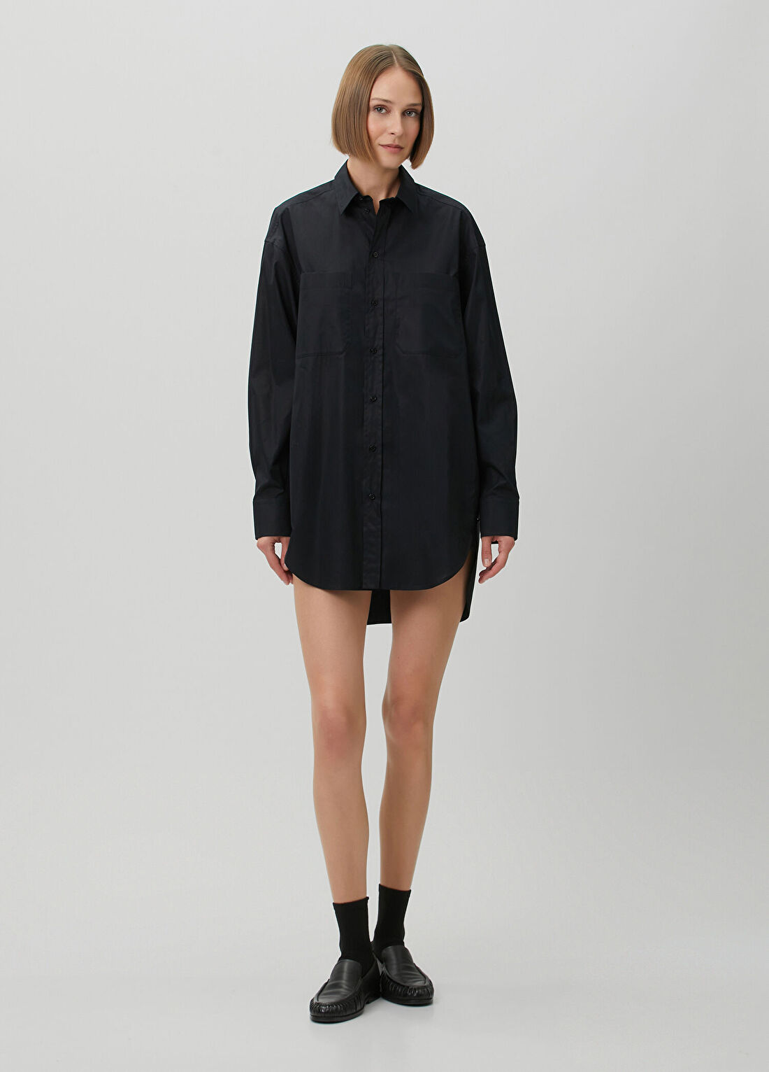 Wardrobe Nyc Siyah Mini Gömlek Elbise görsel 3