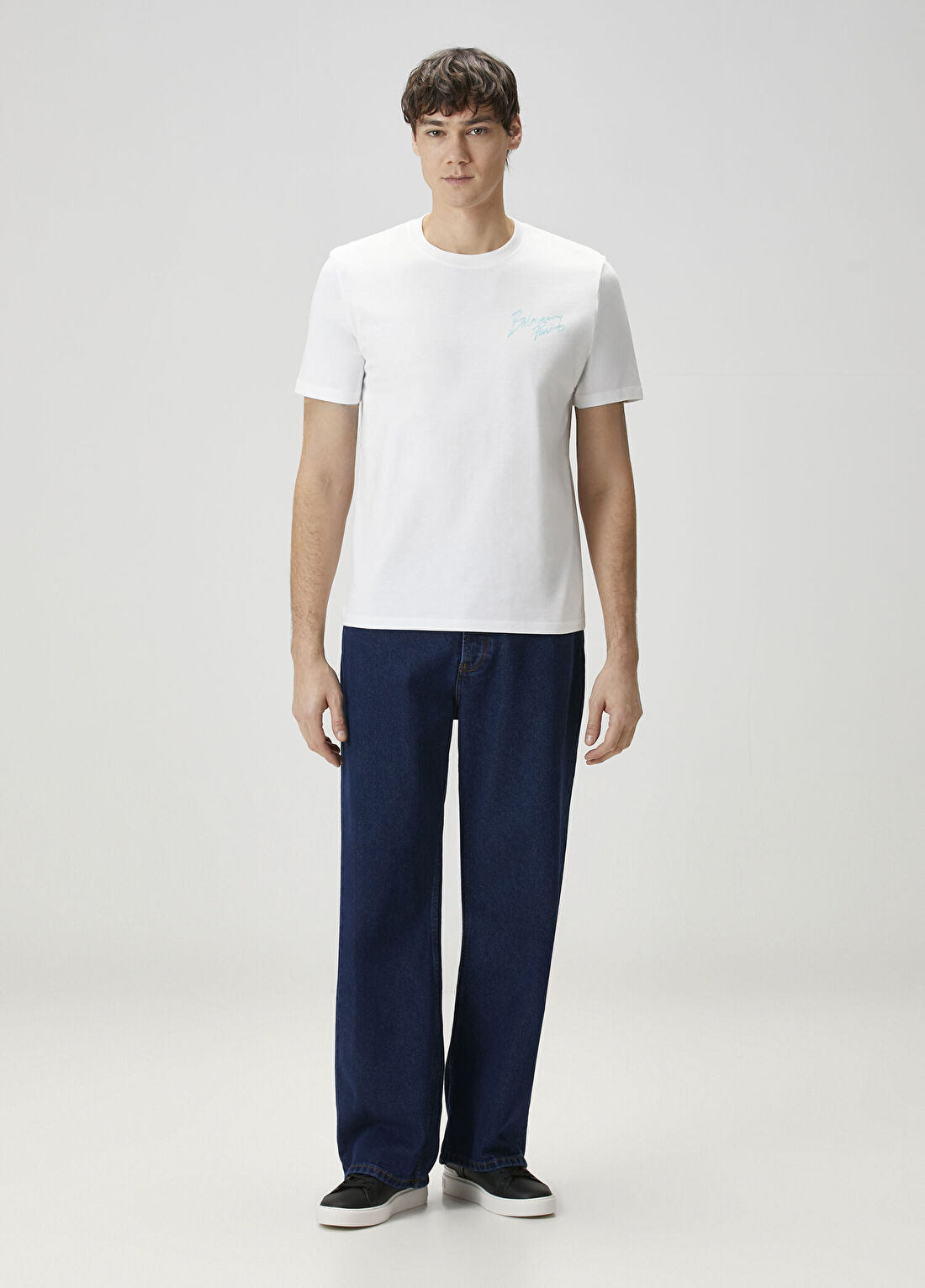 Balmain Beyaz Logolu T-shirt görsel 2