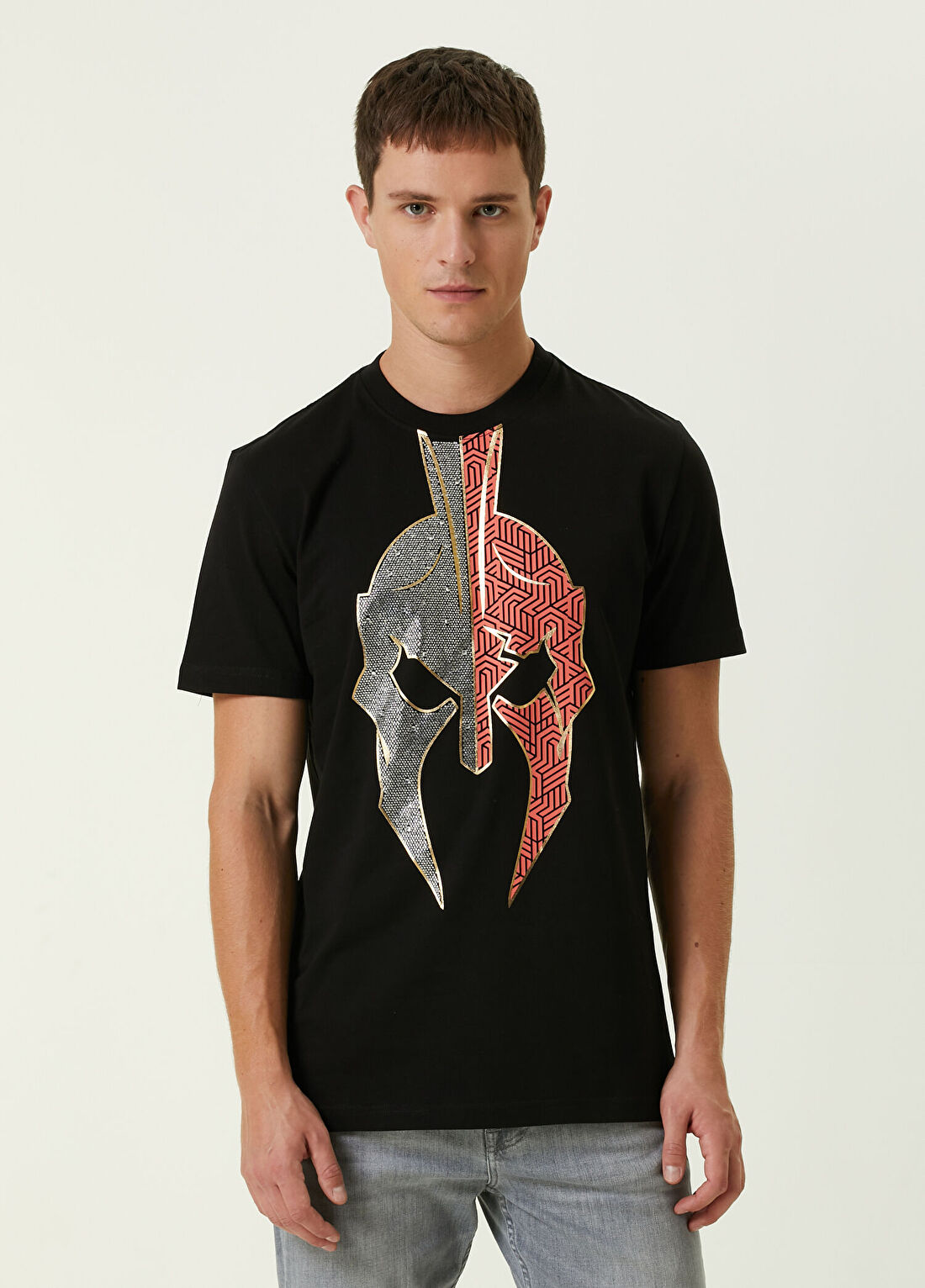 Bernotti Siyah Varak Baskılı T-shirt