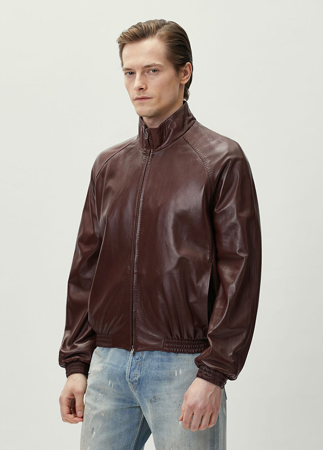Acne Studios Bordo Deri Ceket görsel 3
