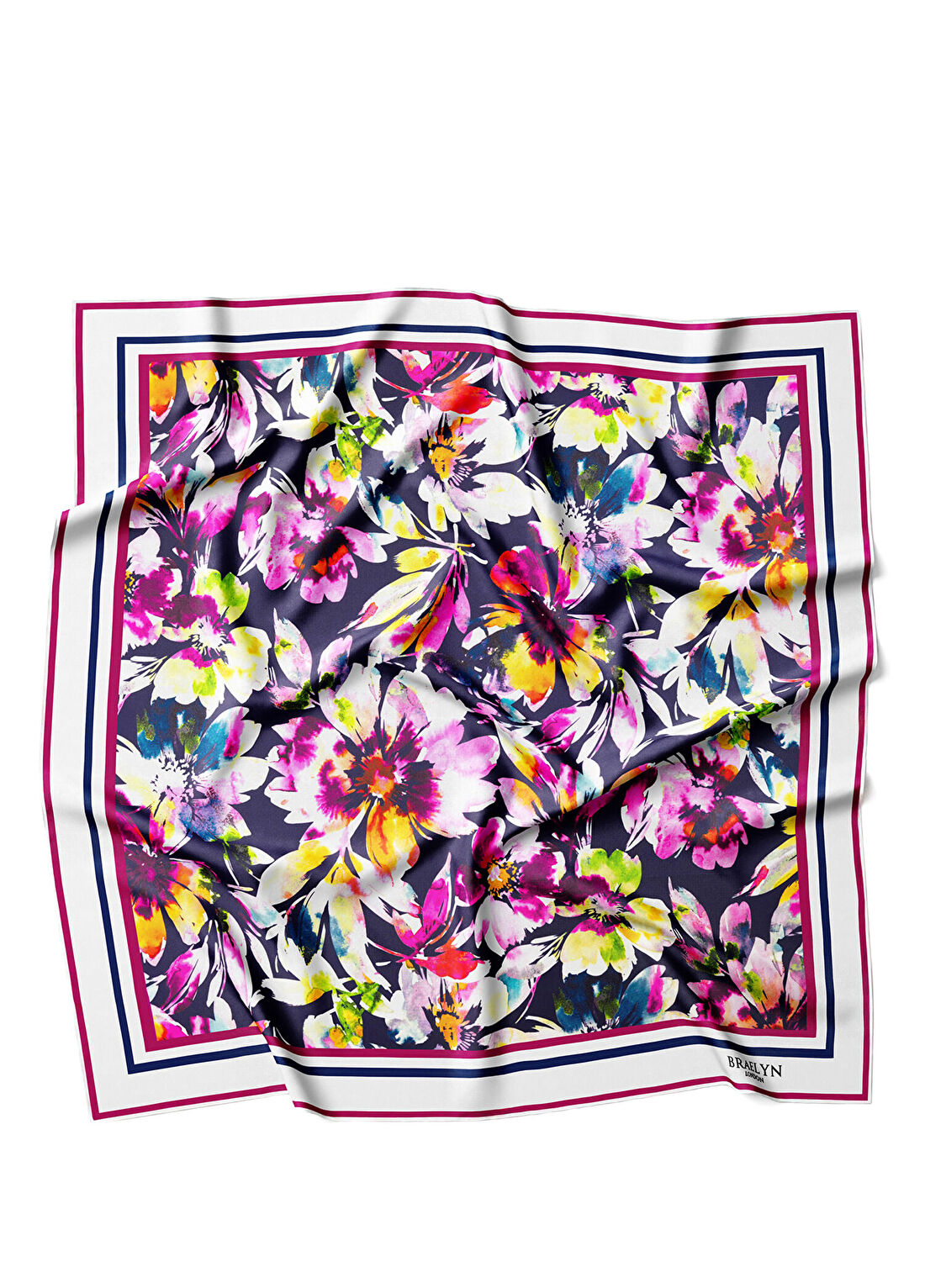 Braelyn London Floral Symphony Twill İpek Kadın Eşarp