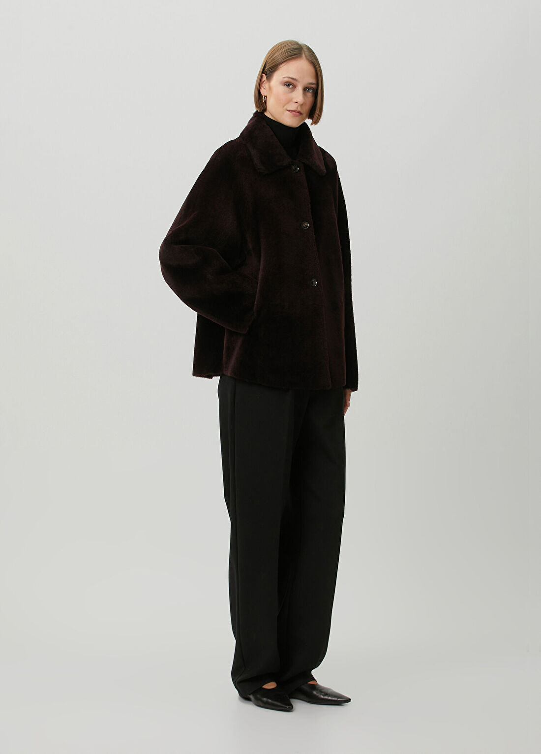 Kiton Bordo Çift Taraflı Kaban görsel 2