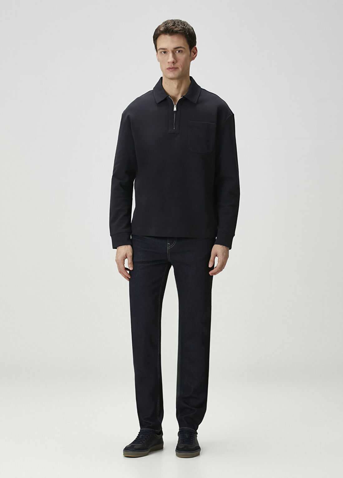 Boss Lacivert Polo Sweatshirt görsel 2
