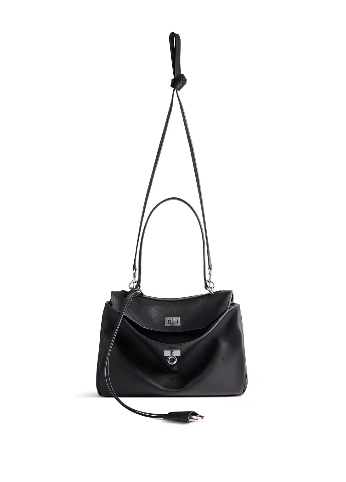 Balenciaga Small Rodeo Siyah Silver Kadın Deri Çanta görsel 4