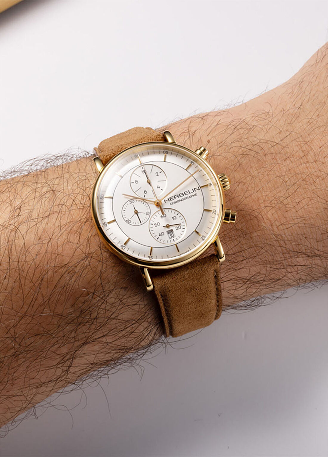 Herbelin Inspiration Chronograph 35647P12SU Altın Sarısı Erkek Kol Saati görsel 2