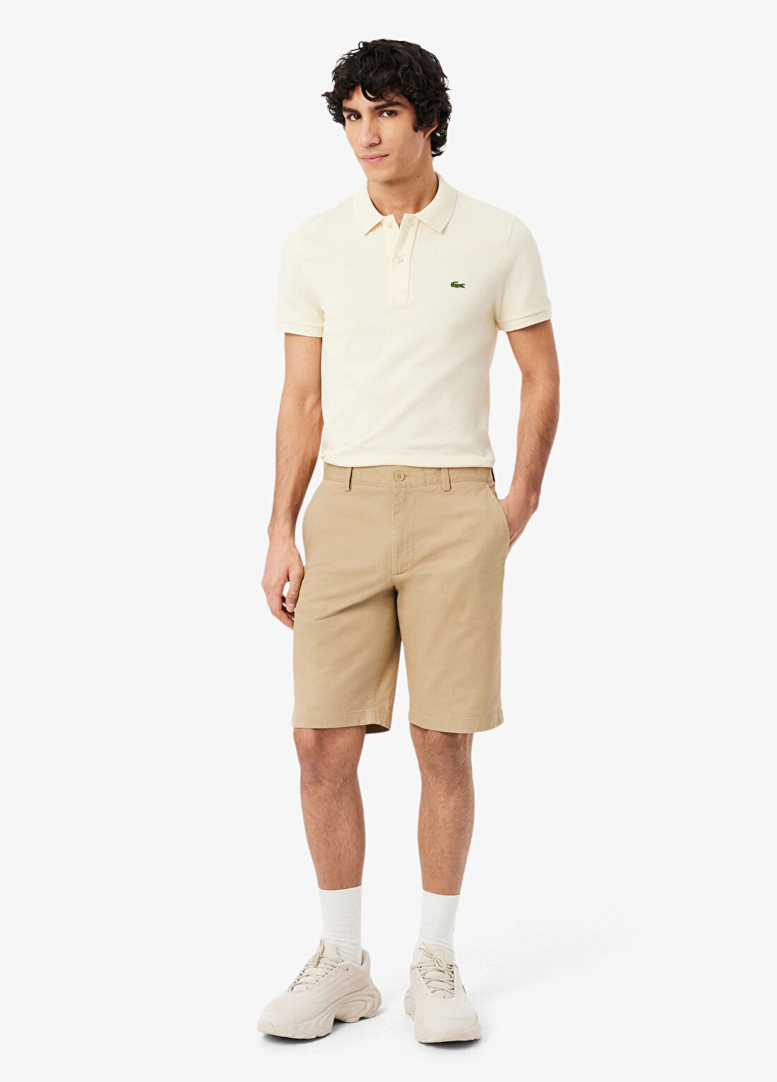 Lacoste Bej Slim Fit Erkek Bermuda Şort