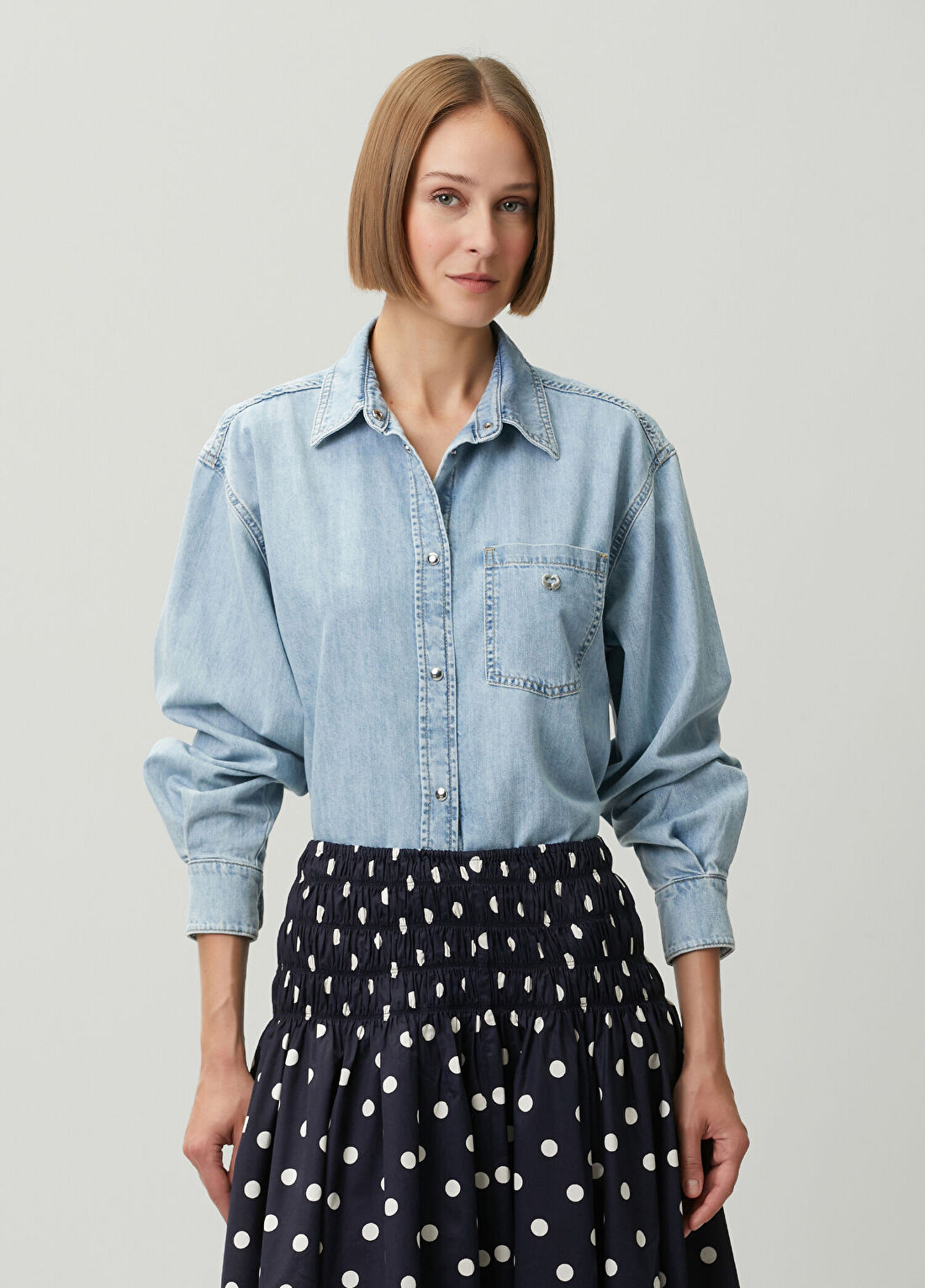 Maje Citikate Mavi Denim Gömlek