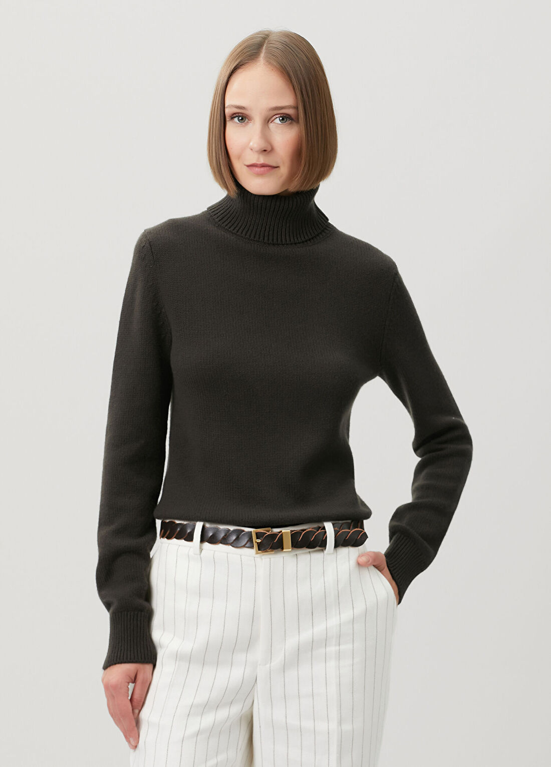 Ralph Lauren Koyu Kahverengi Kaşmir Triko