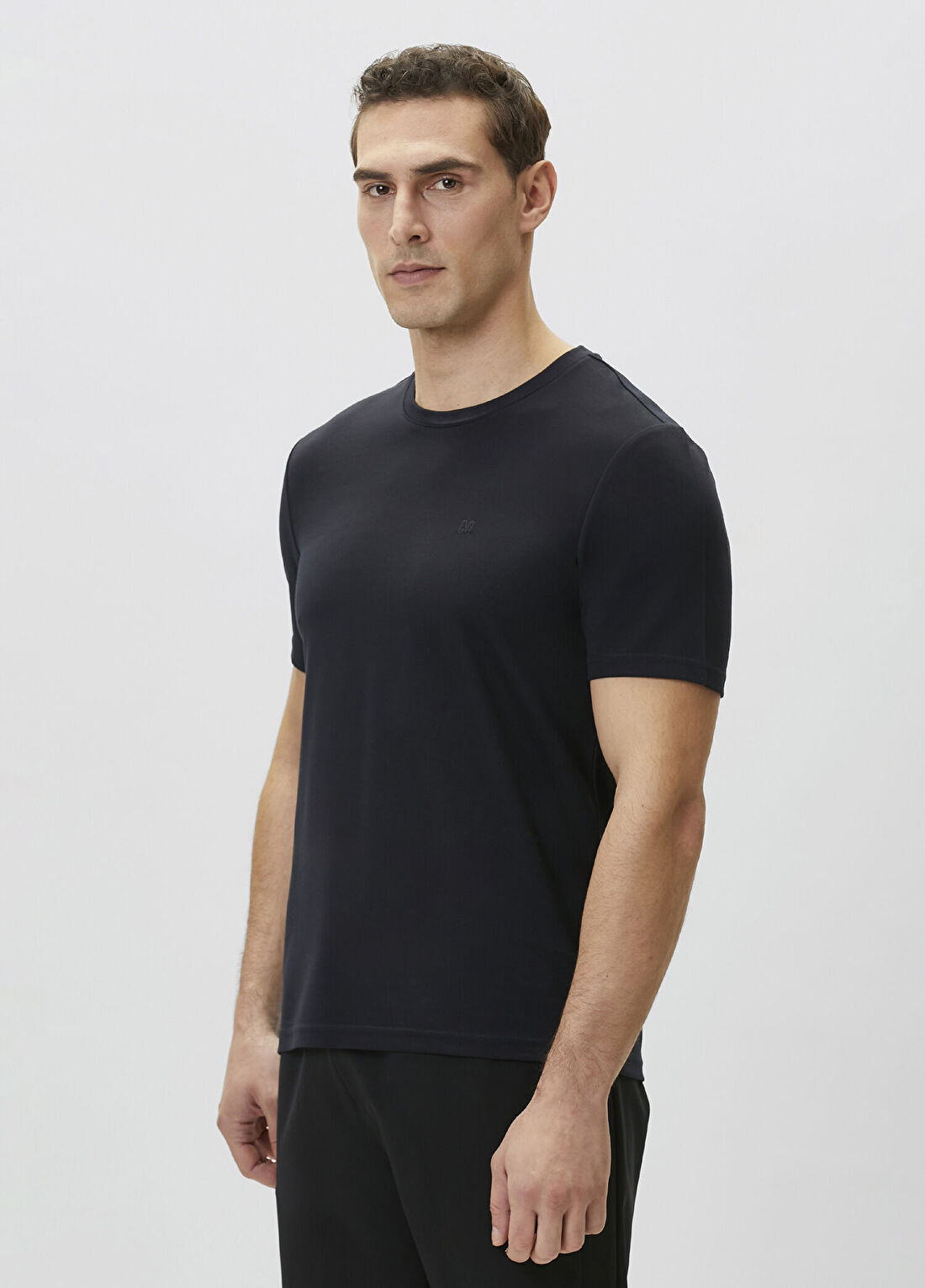 Network Lacivert Pike Desenli Basic T-shirt