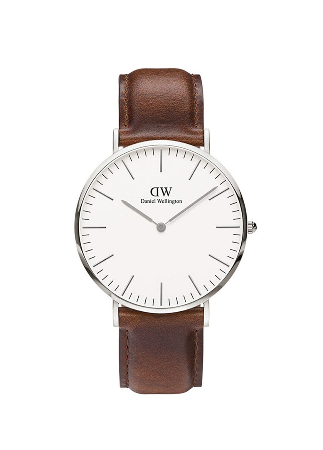 Daniel Wellington DW00600021 Classic St Mawes Silver Kahverengi Deri Erkek Kol Saati