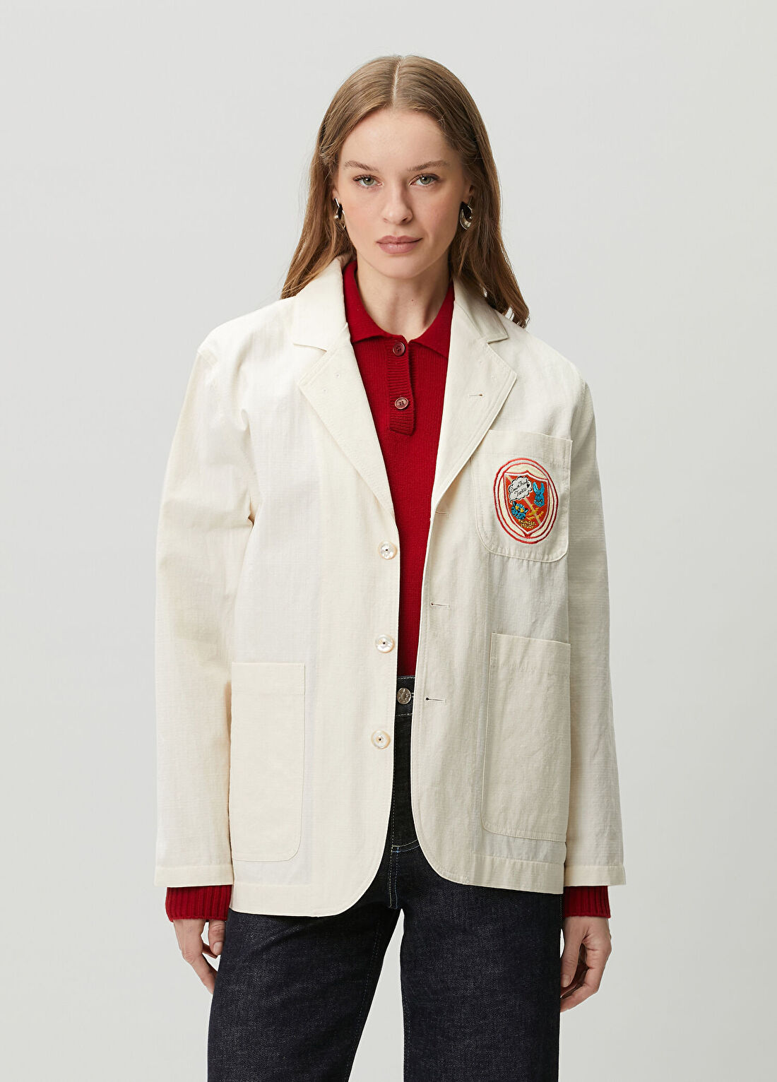Kenzo Badges Ekru Blazer