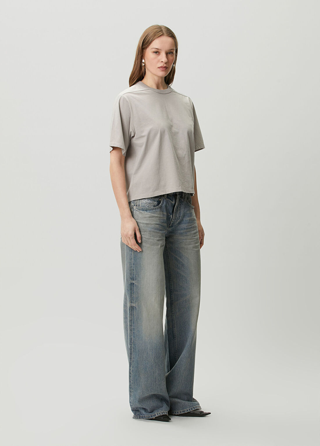 Rick Owens Gri T-shirt görsel 2