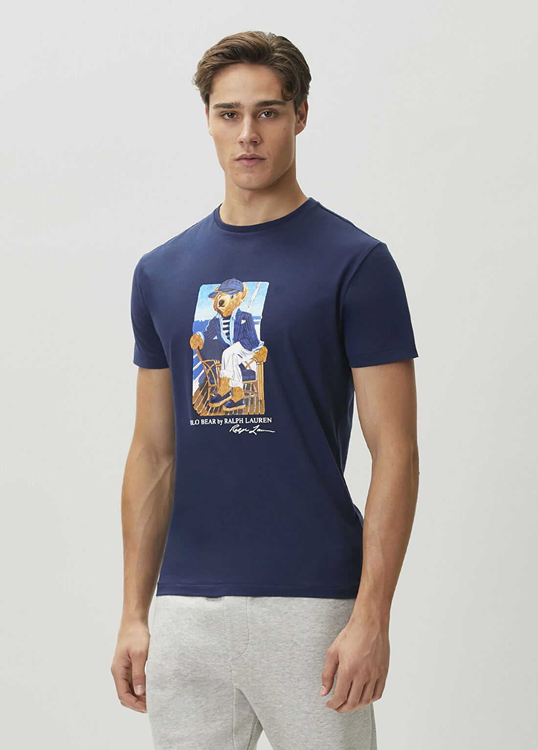 Polo Ralph Lauren Custom Slim Fit Lacivert Jersey T-shirt görsel 3