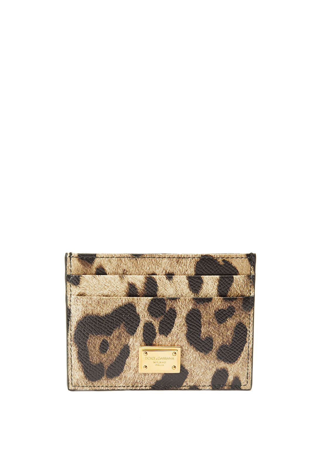 Dolce&Gabbana Leopar Desenli Kadın Deri Kartlık